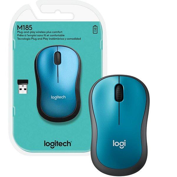 Logitech M185 Wireless Mouse - Blue