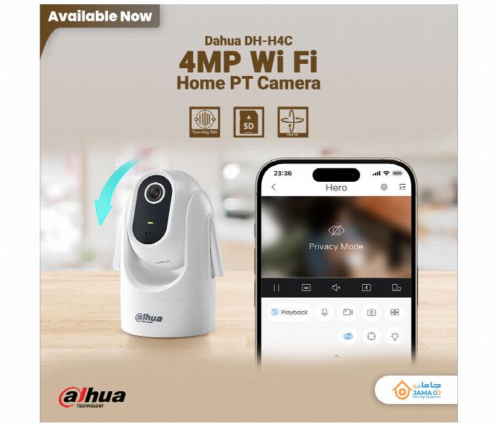 H4C 4MP Indoor Fixed-focal Wi-Fi Pan & Tilt Network Camera, RJ45 Ethernet & wifi connectivity, Pan: 0° to 325°,  Micro SD card (512 GB),  built in... image 3