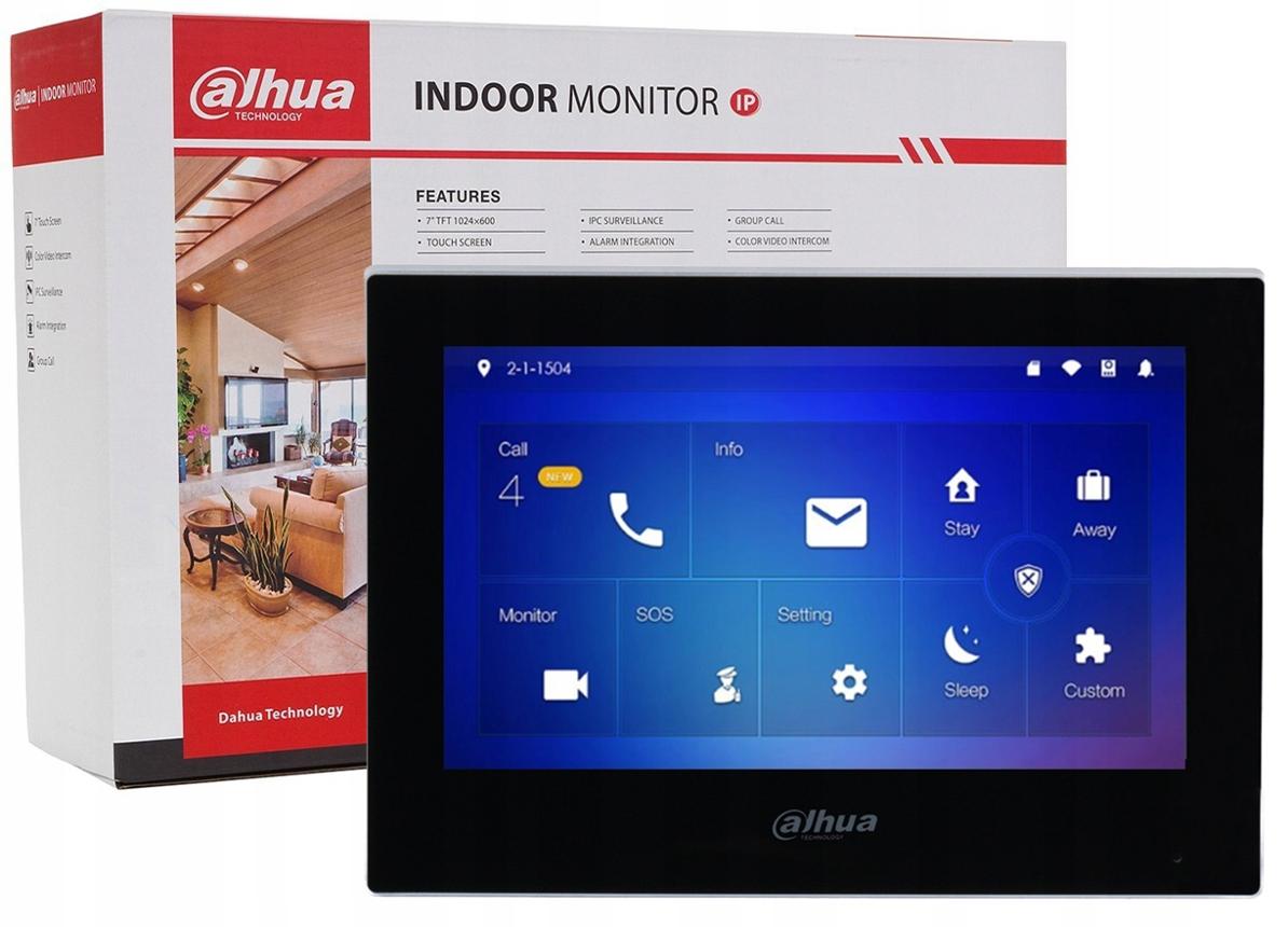 DAHUA KTH01-IP Video Intercom Touchscreen Monitor-7 inch touchscreen display,Supports two‑way audio talk, 1024 × 600 resolution,Built‑in speaker &...