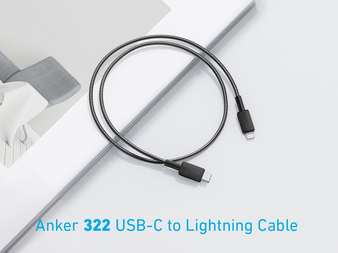 ANKER 322 USB-C TO LIGHTNING (3FT BRAIDED) BLACK image 2