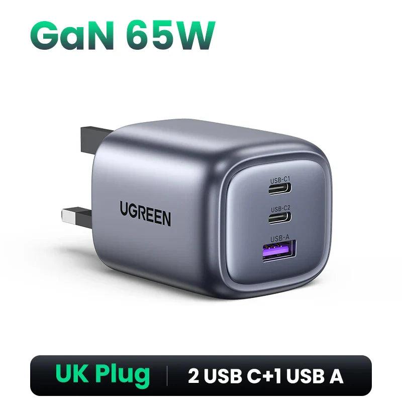 UGREEN X553 65W Nexode s with 2*USB C & 1* USB A GaN Fast Charger UK image 3