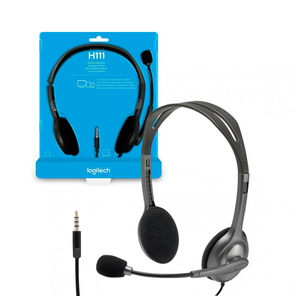 Logitech H111 Stereo Headset - Black (3.5mm Jack) image 2