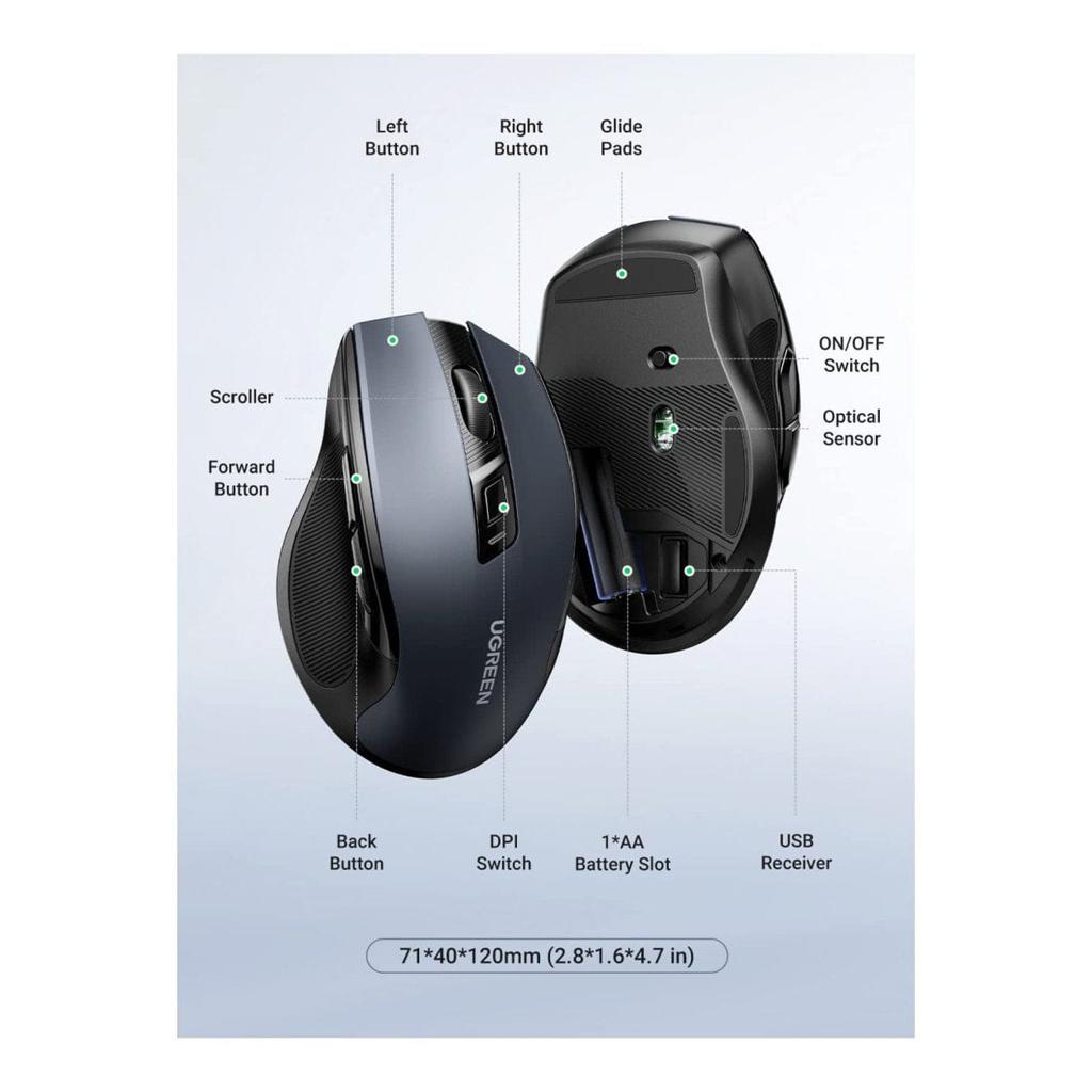 UGREEN M511 Ergonomic Wireless Mouse