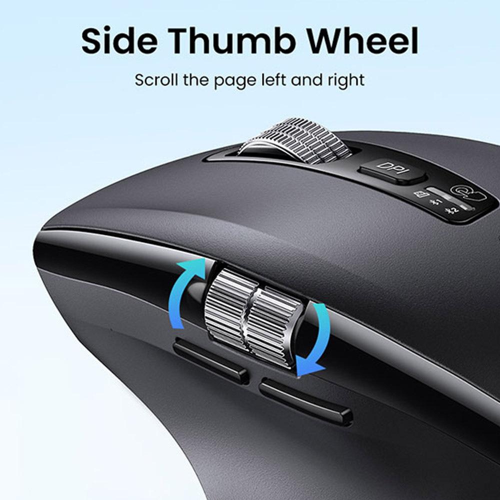 UGREEN M751 Thumb Wheel & Side Scrolling Multi-Mode Wireless Bluetooth Mouse Wireless