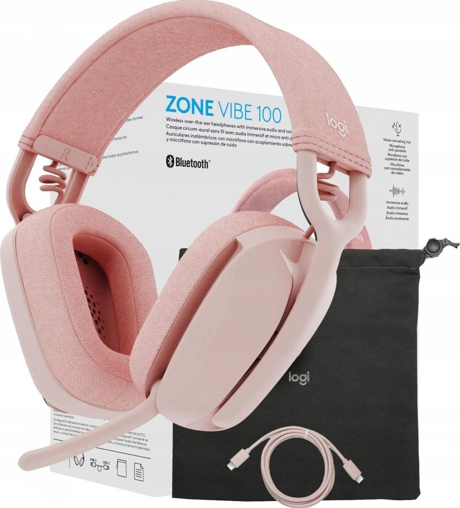 Logitech ZONE Vibe 100 Bluetooth Headset - Rose