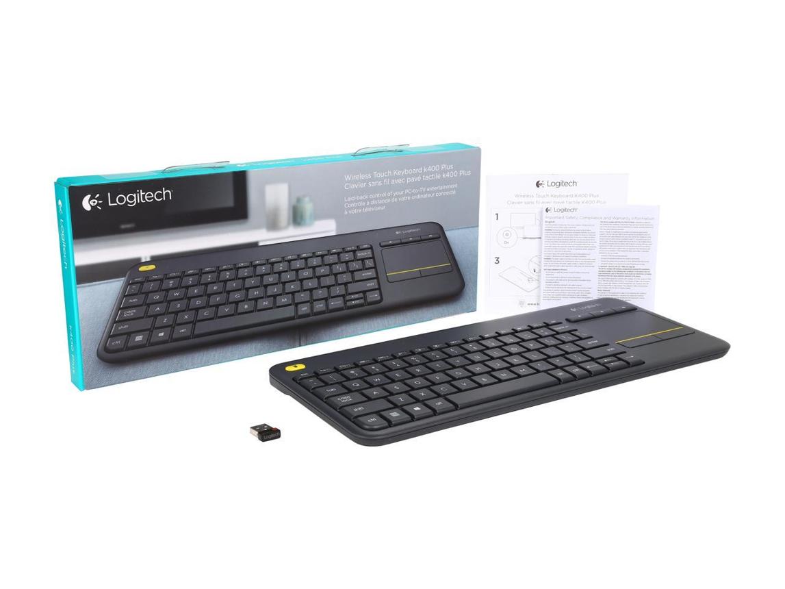 Logitech K400 Plus Wireless Keyboard with Touchpad - Black