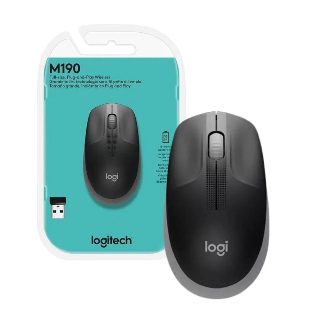 Logitech M190 Full Size Wireless Mouse - Grey