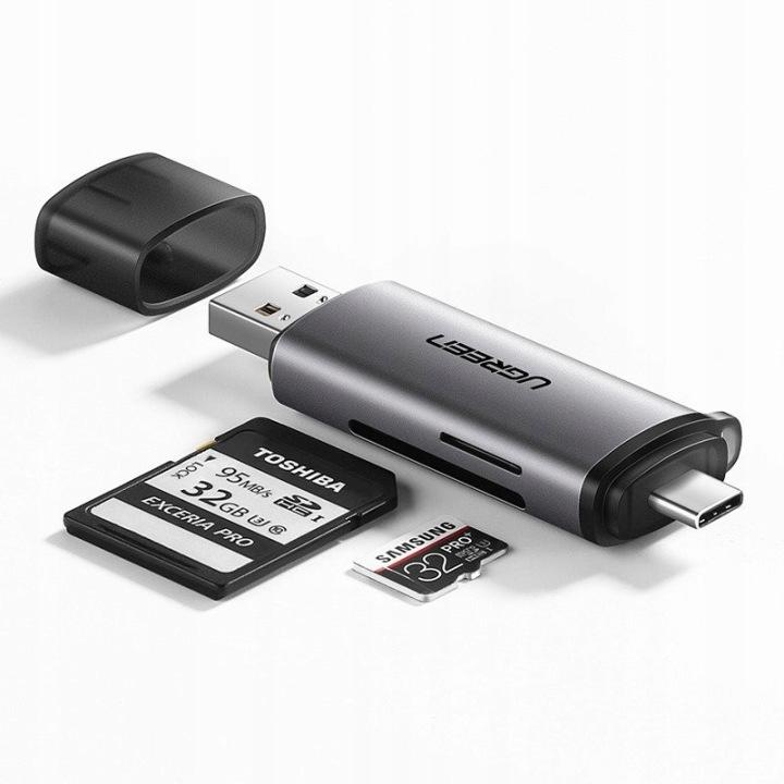 UGREEN CM185 50706 USB-A/USB-C SD and microSD Card Reader Gray image 2