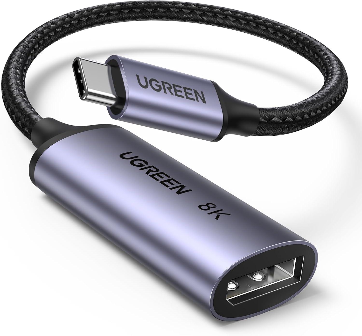 UGREEN CM654 USB-C to DisplayPort 1.4 8K Adapter Cable 10cm image 2