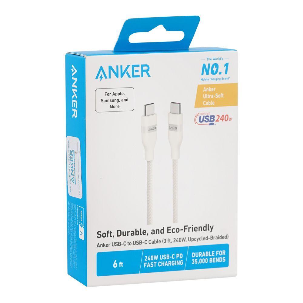 ANKER ZOLO USB-C TO USB-C CABLE (1M, 240W) WHITE (6FT)