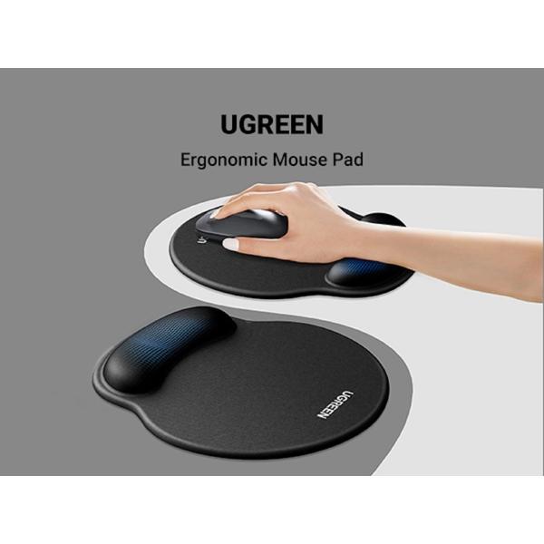 UGREEN LP668 Ergonomic Mouse Pad(with Wrist Support)-Stray Night Black - Size: 220*245*5 mm