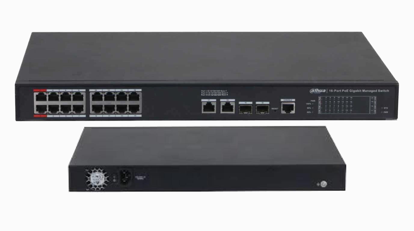 DAHUA CS4220-16GT-190 20-Port Cloud Managed Desktop Gigabit Switch with 16 × RJ-45 10/100/1000 Mbps PoE, ports, 2 × RJ-45 10/100/1000 Mbps (uplink)... image 2