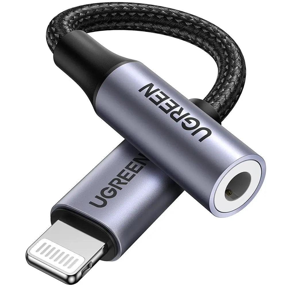 UGREEN US211 Lightning Male to 3.5mm Female Audio Adapter-Dark grey