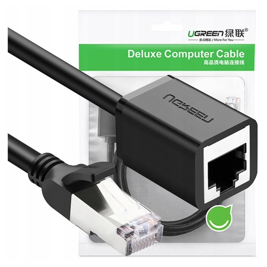 UGREEN NW112 Cat 6 F/UTP Ethernet RJ45 Extension Male/Female Patch Cords 5m (Black)