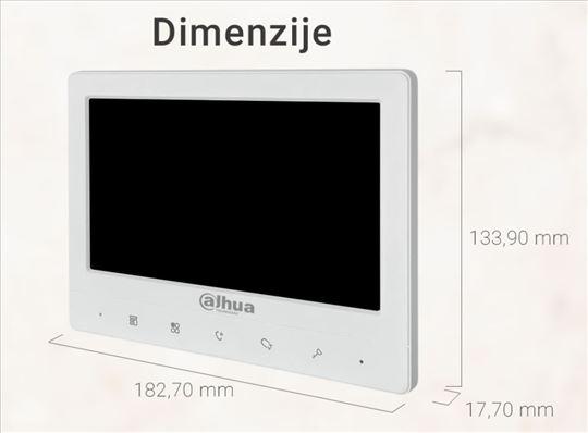 Dahua KTA02 wire analog video intercom kit:Indoor monitor specs: 1024 × 600 resolution, Analog communication,DC 12V/1A, 133.9 × 182.7 × 17.7 mm dim...