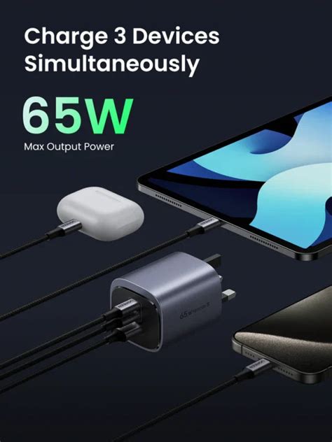 UGREEN X553 65W Nexode s with 2*USB C & 1* USB A GaN Fast Charger UK image 2