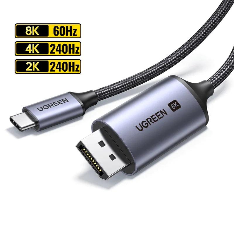 UGREEN CM556 USB-C to DisplayPort 8K 60Hz / 4K 240Hz Cable 3m image 2