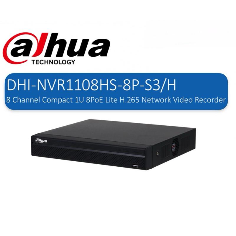 DAHUA NVR1108HS-8P-S3/H -8CHannel NVR Video Recorder, Embedded Linux Operating system, 8-Channel Input Support, 10/100/1000 Mbps Ethernet port, RJ...