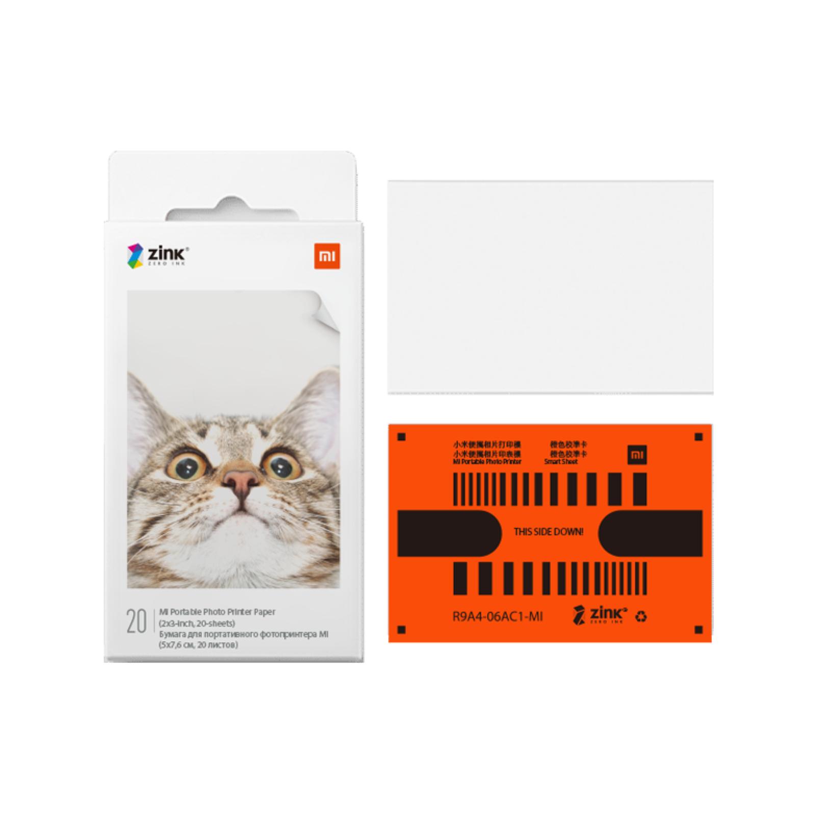 MI PORTABLE PHOTO PRINTER PAPER (2X3-INCH, 20-SHEETS)