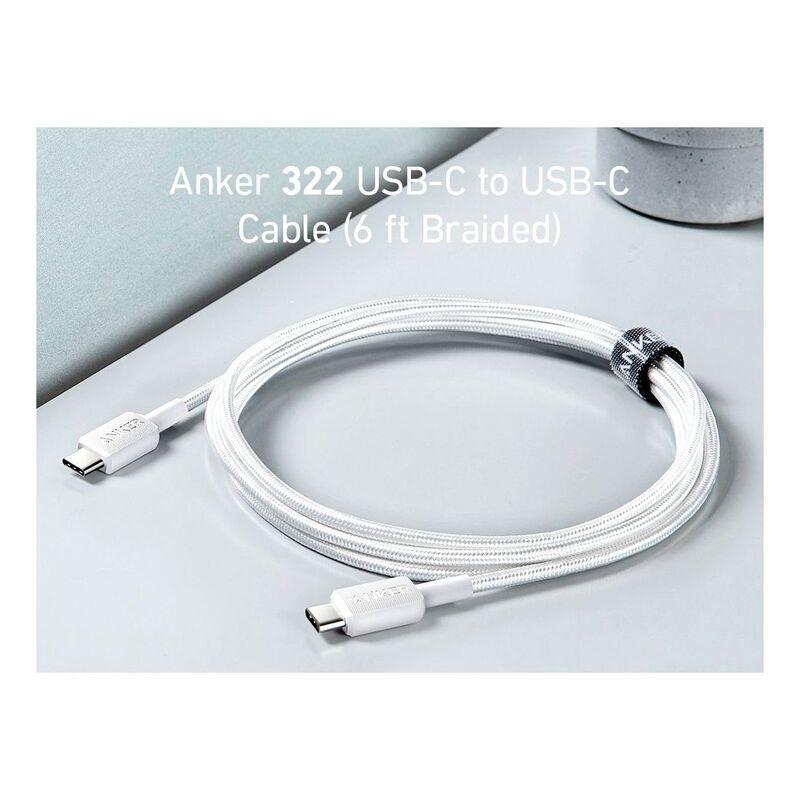 ANKER 322 USB-C TO USB-C CABLE (6FT, 60W, BRAIDED) WHITE image 3
