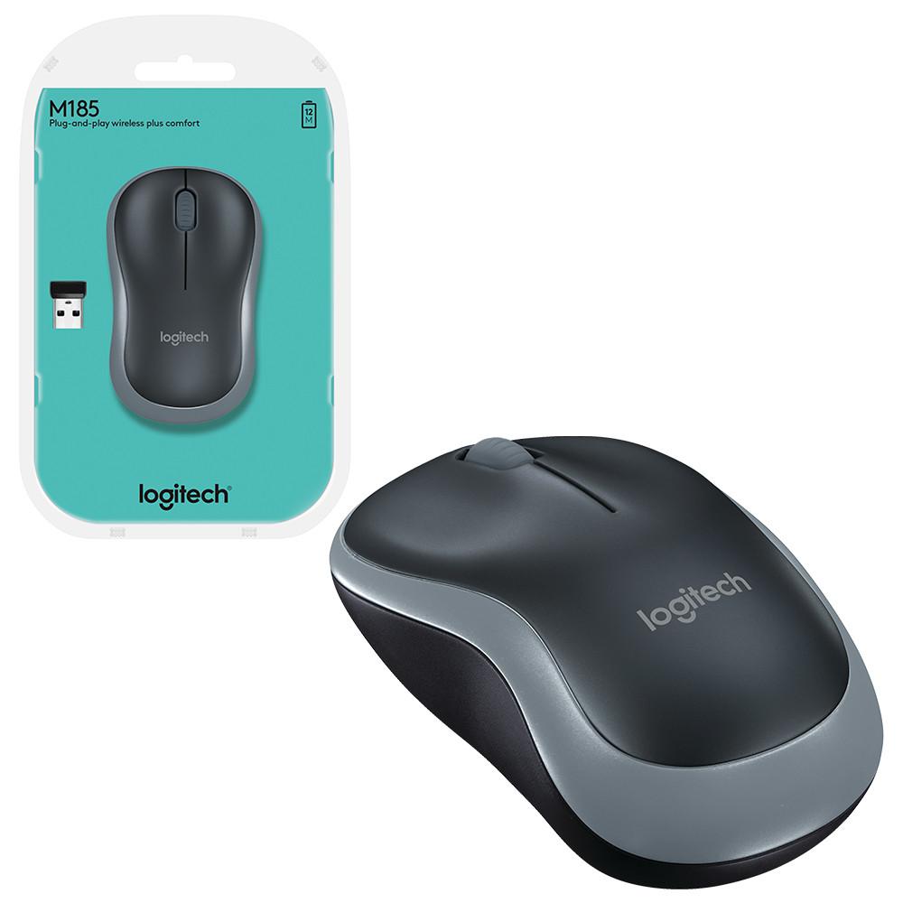 Logitech M185 Wireless Mouse - Swift Grey