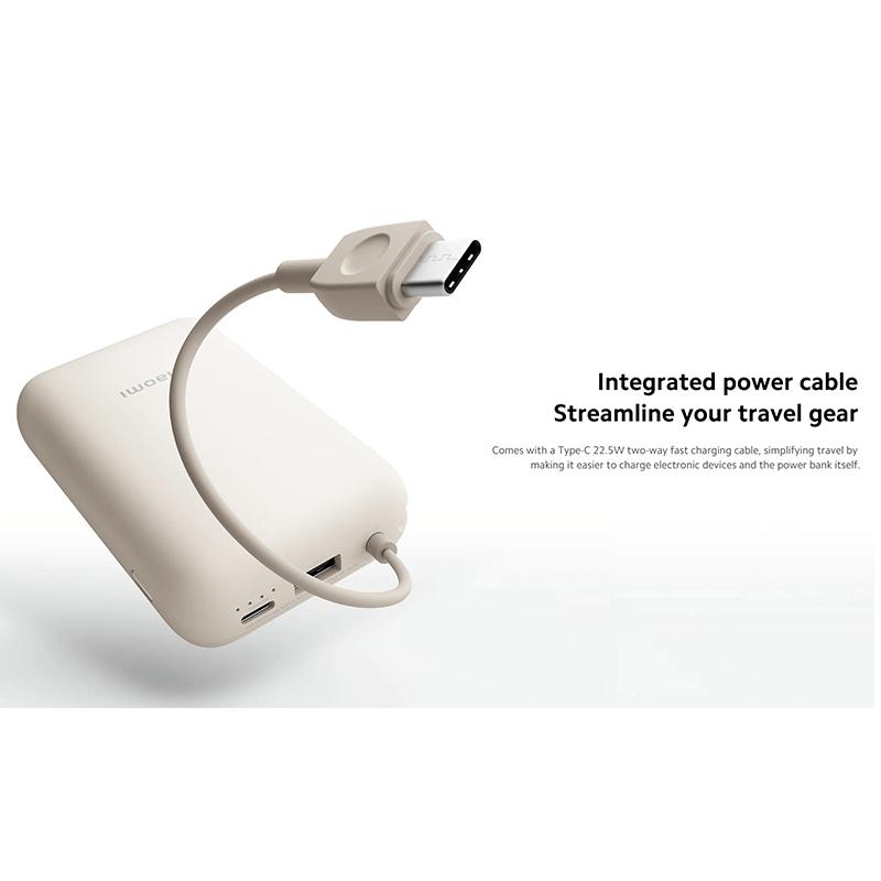 XIAOMI POWER BANK 10000MAH (INTEGRATED CABLE) TAN GL