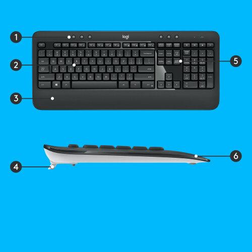 Logitech MK540 Advanced Wireless Keyboard and Mouse Combo-Black image 3
