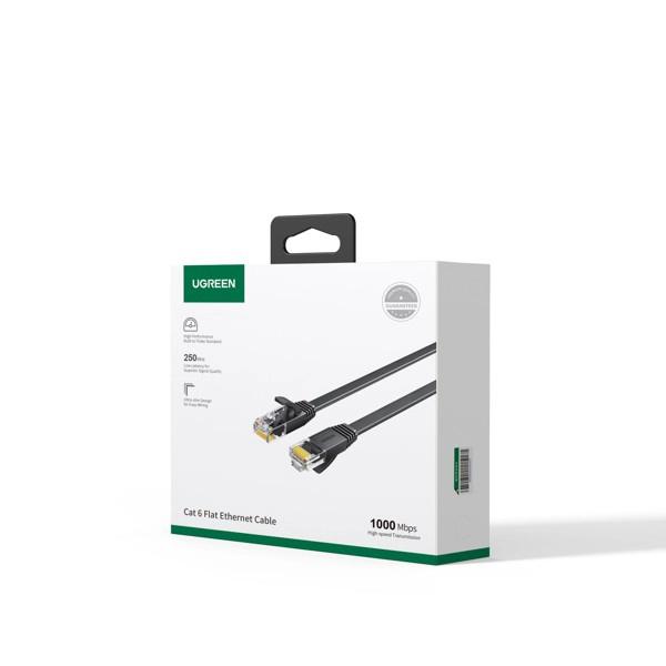 UGREEN NW102 Cat 6 U/UTP Lan Flat Cable 30m Black