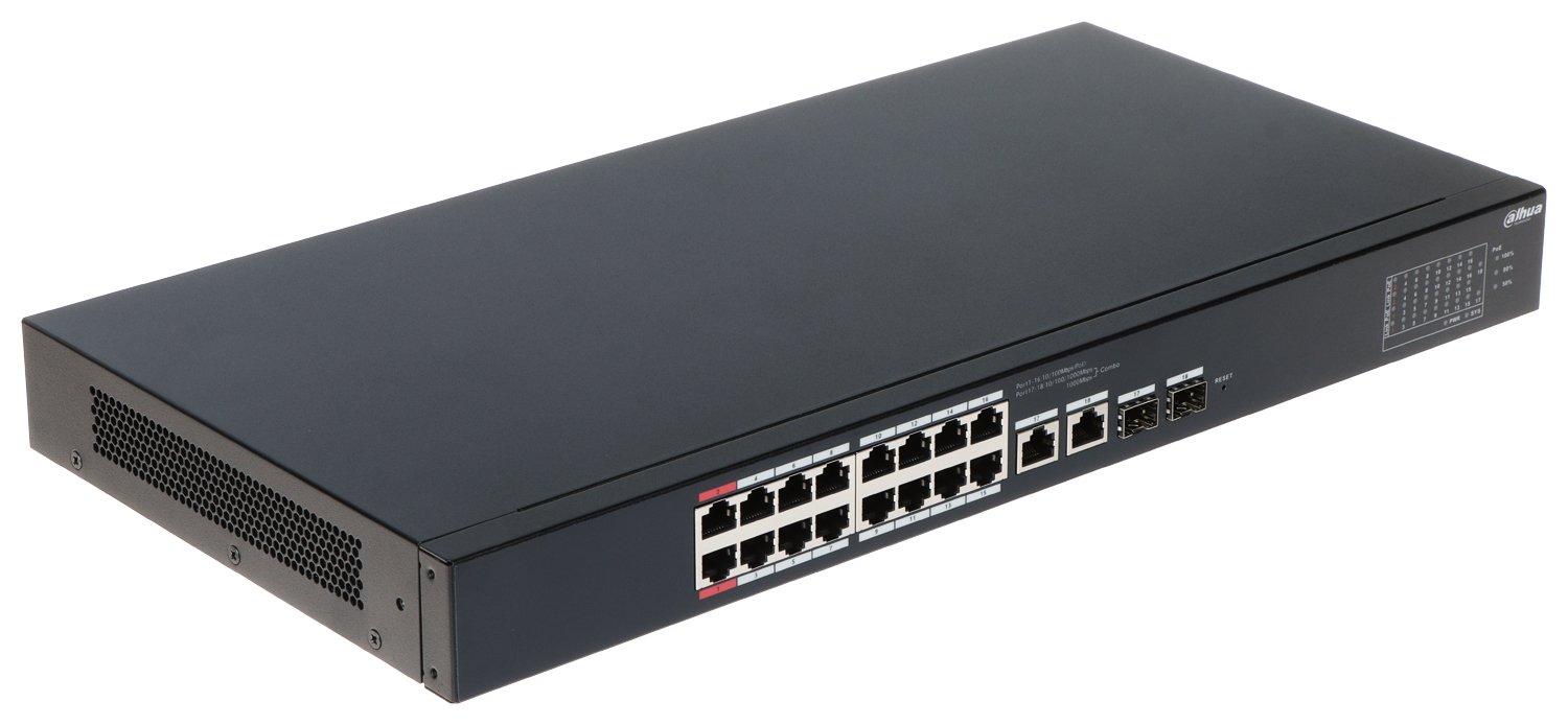 DAHUA CS4218-16ET-135 18-Port Cloud Managed Desktop Switch with 16 × RJ-45 10/100/1000 Mbps PoE, ports, 2 × RJ-45 10/100/1000 Mbps (uplink), 2 × SF... image 3