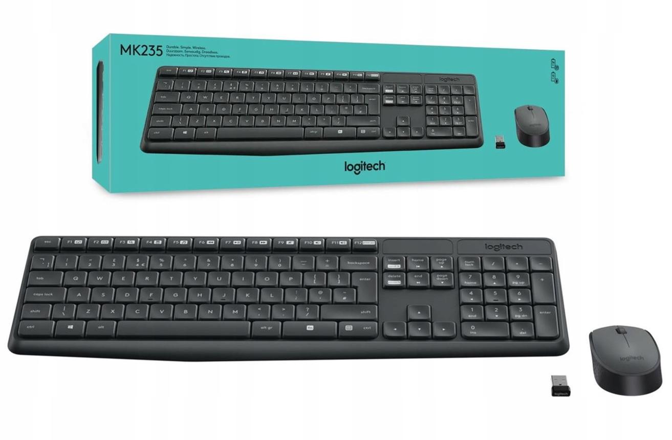 Logitech MK235 Wireless Keyboard + Mouse - Black
