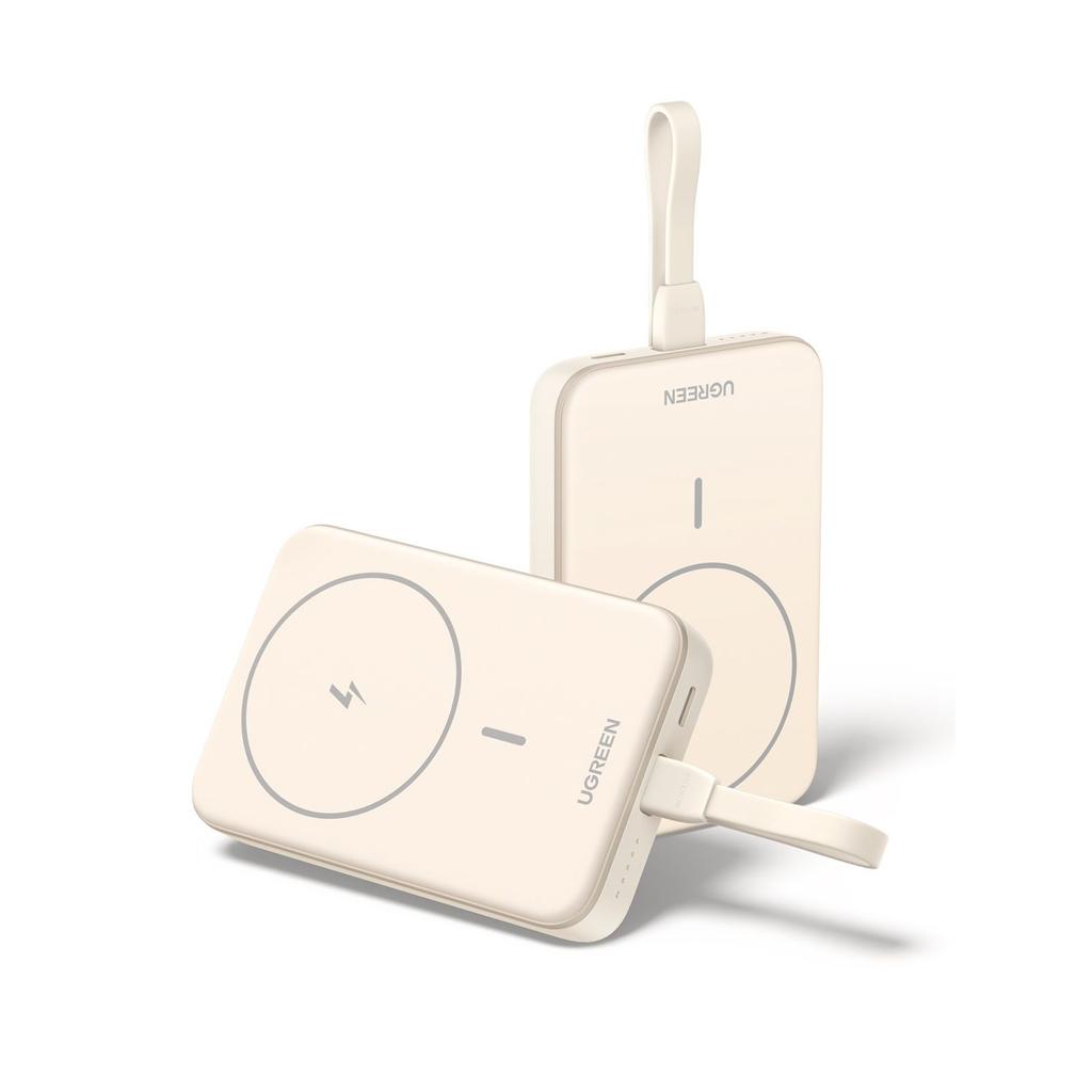 UGREEN MagFlow 10000mAh Magnetic Wireless Power Bank (20W)-BEIGE