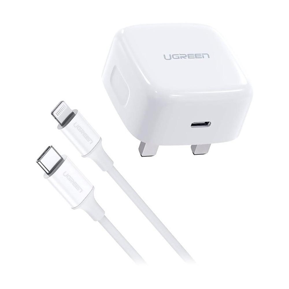 UGREEN CD137 20W Fast Charger UK + USB-C to Lightning Cable 1m Suit image 3