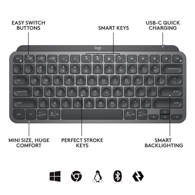 LOGITECH MX KEYS MINI MINIMALISTIC GRAPHITE image 2
