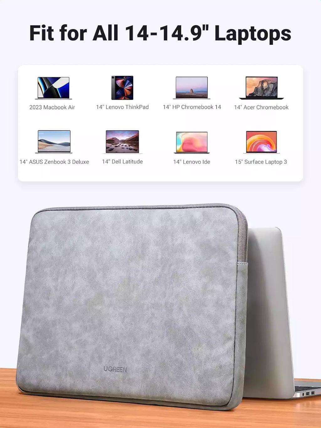UGREEN LP437 14.0" - 14.9" Laptop Case Storage Bag -GRAY