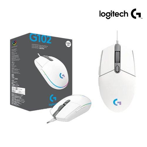 LOGITECH G102 LIGHTSYNC CORDED MOUSE (WHITE)