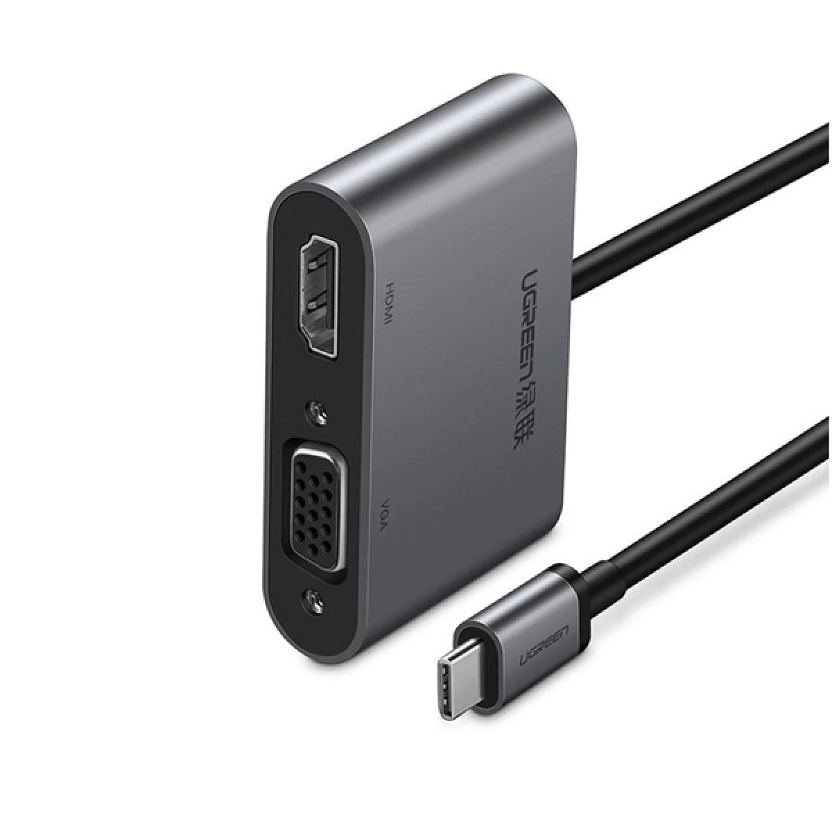 UGREEN CM162 4-in-1 USB-C to HDMI, VGA, USB 3.0 and 100W PD Adapter - Space Gray image 2