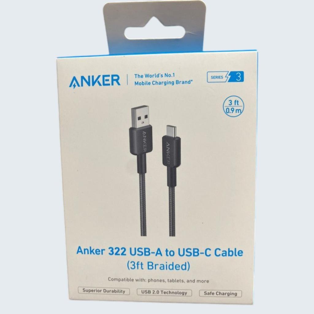 ANKER 322 USB-A TO USB-C CABLE (3FT BRAIDED) BLACK