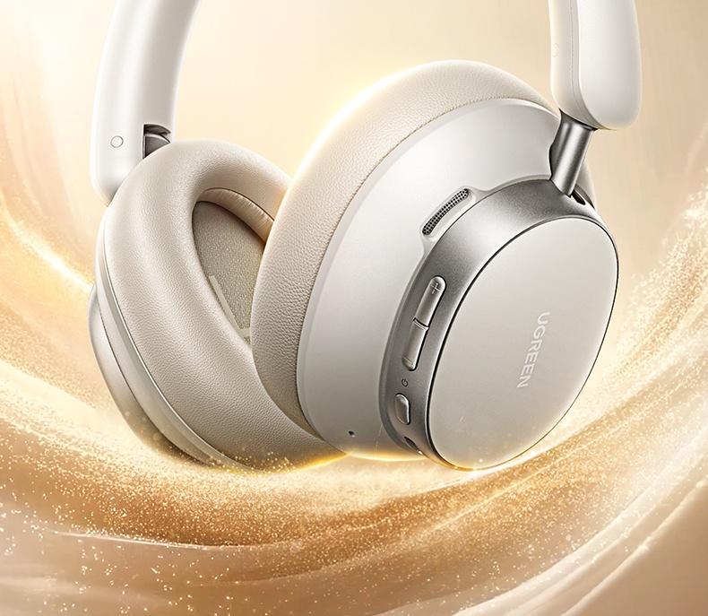 UGREEN HP206 HiTune Max6 Over-ear Bluetooth Headphone with Adaptive Noise Cancelling(up to 120 hrs)-White image 2