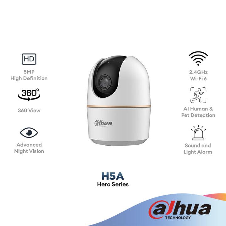 H5A 5MPIndoor Fixed-focal Wi-Fi Pan & Tilt Network, RJ45 Ethernet & wifi connectivity, Micro SD card (up to 256 GB) built in mic, built in speakers... image 2